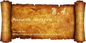 Mazurek Asztrid névjegykártya